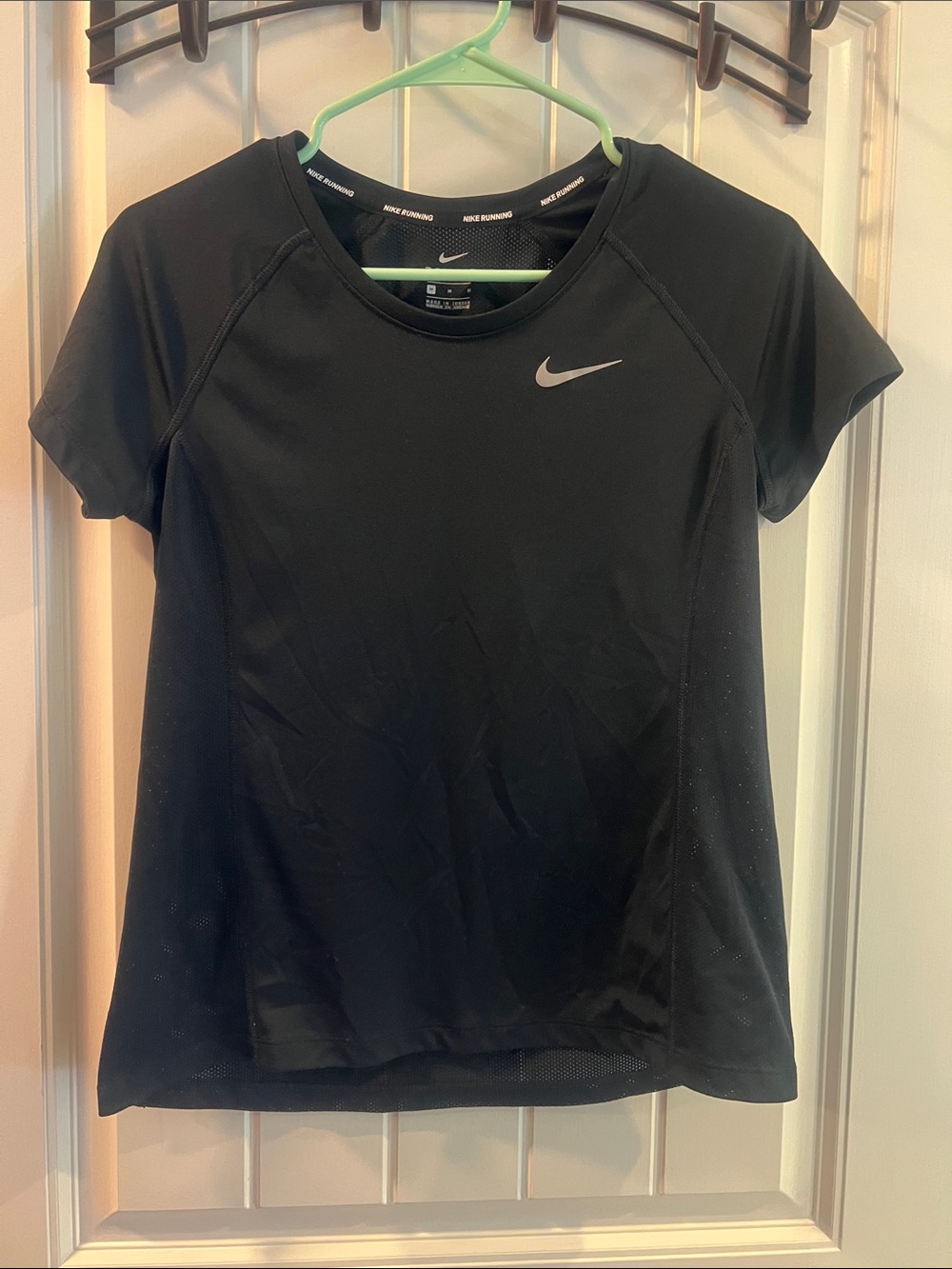 Nike Black Short Sleeve Performance Tee with Reflective Swoosh